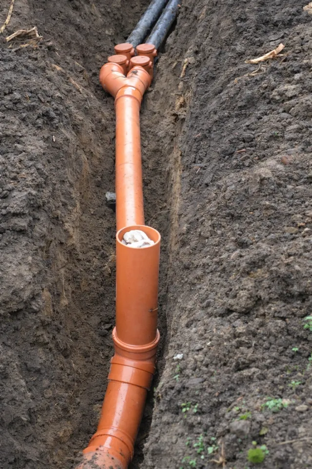 travaux d’égouttage sur chantier