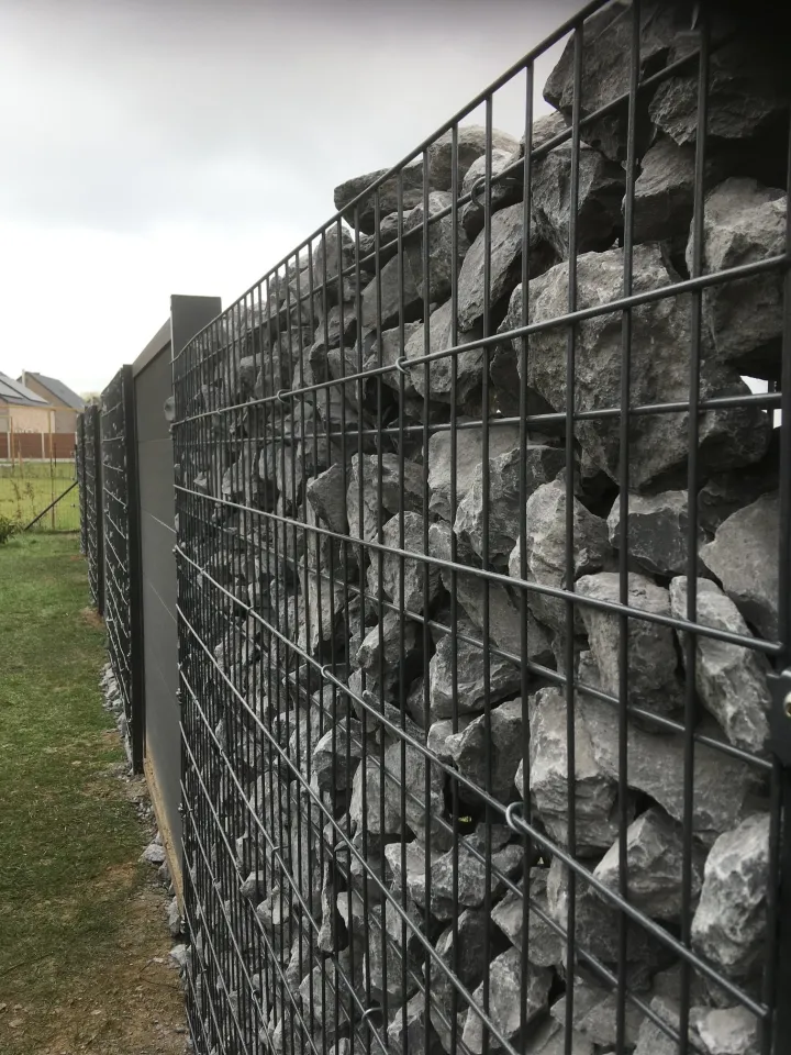clôture et mur gabion intégrés