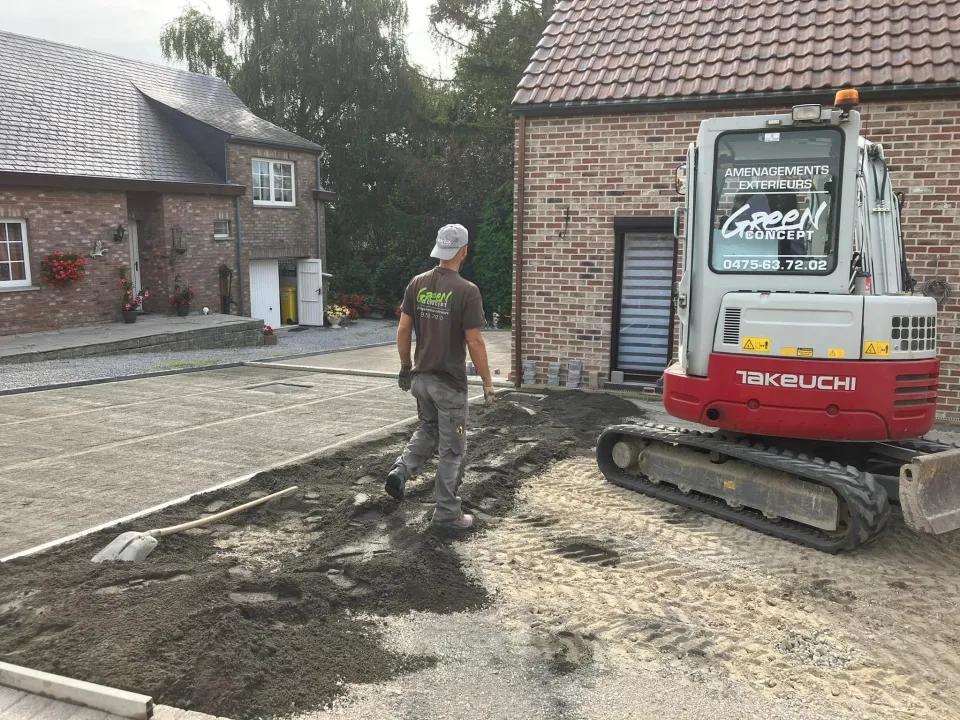 réalisation aménagement abords de maison à Waremme Green Concept