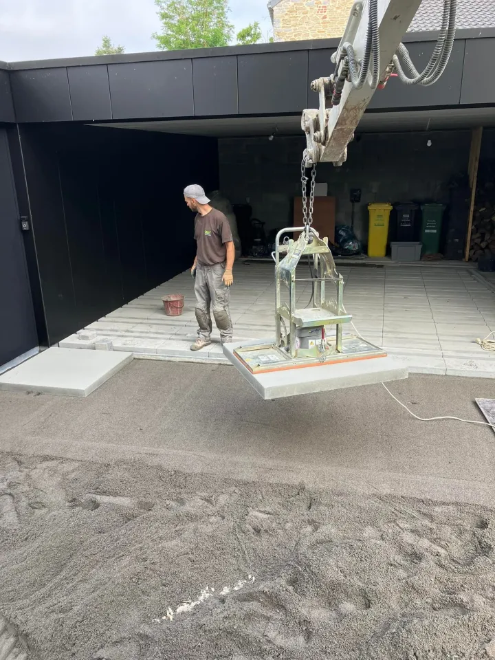 réalisation pavage allée de garage à Huy par Green Concept