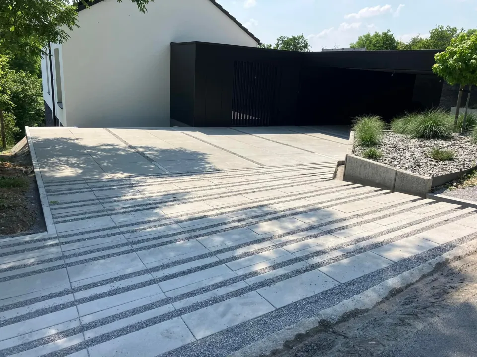 réalisation pavage allée de garage à Waremme par Green Concept