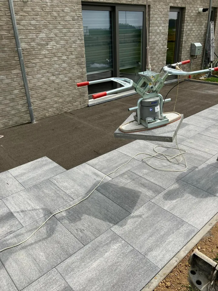 réalisation terrasse extérieure à Hannut par Green Concept